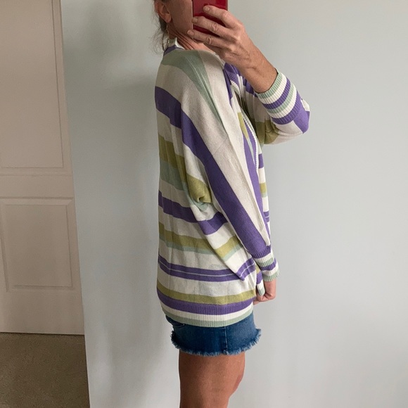 Striped Open Style Cardigan Sweater - Picture 7 of 8